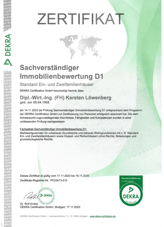 Sachverständiger Immobilienbewertung D1