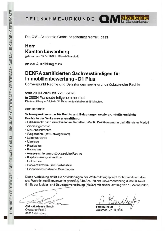 Rechte und Belastungen, 2026